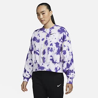 Nike Sportswear Women's Oversized Fleece Tie-Dye Crew Sweatshirt