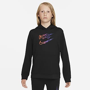 Nike Dri-FIT Kylian Mbappé Kapucnis, belebújós pulóver futballhoz nagyobb gyerekeknek