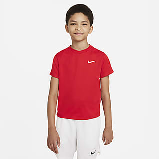 NikeCourt Dri-FIT Victory Koszulka do tenisa z krótkim rękawem dla dużych dzieci (chłopców)