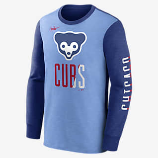 Nike Cooperstown Rewind Splitter (MLB Chicago Cubs) Men's Long-Sleeve T-Shirt
