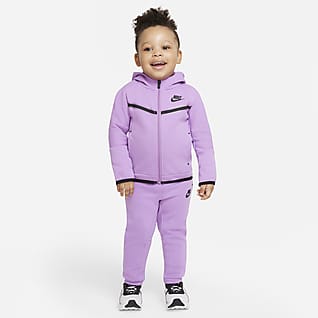 Nike Sportswear Tech Fleece Conjunto de sudadera con gorro con cierre completo y pants para bebé (de 12 a 24 meses)