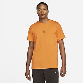 maglia maglietta t-shirt tempo libero nike Sportswear SWOOSH 50 AOP Cotone  Giallo Girocollo