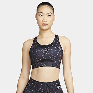 Nike Dri-FIT Swoosh Icon Clash 女款中度支撐型單片式襯墊孔眼運動內衣