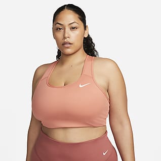 Nike Dri-FIT Swoosh Brassière de sport non rembourrée à maintien normal pour Femme (Grande taille)