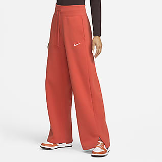 Nike Sportswear Phoenix Pants de entrenamiento de pierna ancha y cintura alta para mujer