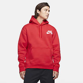 red nike zip up hoodie men's