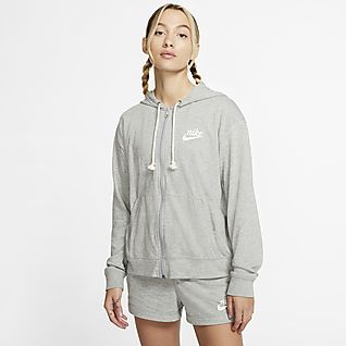 gray nike zip up hoodie