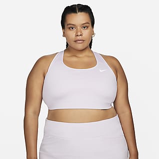 Nike Dri-FIT Swoosh Sports-bh uden indlæg og med medium støtte til kvinder (plus size)