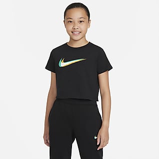 Nike Sportswear Avkortet danse-T-skjorte til store barn (jente)