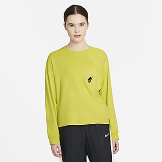 nike long sleeve white women's top
