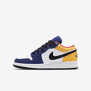 Jordan 1 bajito azul con blanco clearance