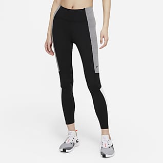 Nike Dri-FIT One เลกกิ้งเอวปานกลางผู้หญิง 7/8 ส่วนแบบคัลเลอร์บล็อค