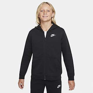 Nike Sportswear Club Μπλούζα με κουκούλα και φερμουάρ σε όλο το μήκος από ύφασμα French Terry για μεγάλα αγόρια