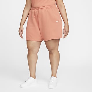 Nike Sportswear Essential Pantalons curts de teixit Fleece de cintura alta (Talles grans) - Dona