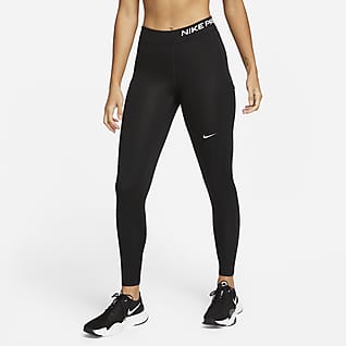 Nike Pro Therma-FIT Leggings de malla de tiro medio con bolsillo para mujer