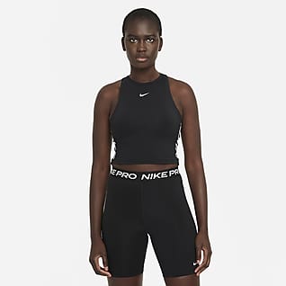 Nike Pro Dri-FIT Débardeur court à motifs pour Femme