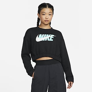 Nike Sportswear Icon Clash เสื้อคอกลมผ้าฟลีซโอเวอร์ไซส์ผู้หญิง