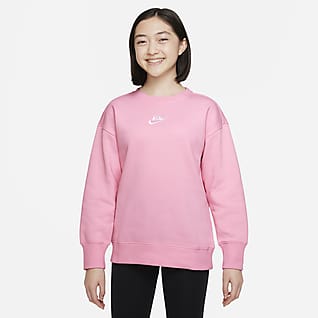 Nike Sportswear Club Fleece Sweatshirt med rund hals til større børn (piger)
