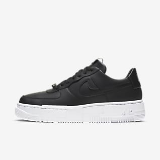 air force 1 nere suola bianca