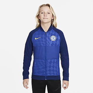 Chelsea FC Dresowa bluza piłkarska z zamkiem na całej długości dla dużych dzieci
