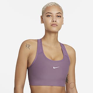 Nike Dri-FIT Swoosh Seamless Sport-BH mit mittlerem Halt und einteiligem Polster für Damen