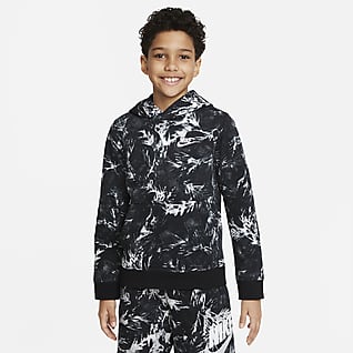 Nike Sportswear Bluza z kapturem z dzianiny dresowej z nadrukiem dla dużych dzieci (chłopców)