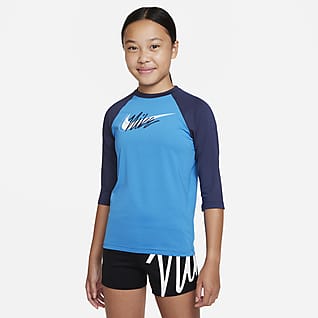 Nike Script Logo Big Kids' (Girls') Short-Sleeve Hydroguard