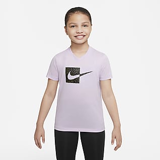 Nike Dri-FIT T-skjorte med v-hals til store barn (jente)