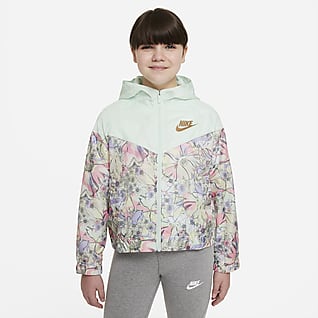 Nike Sportswear Windrunner Big Kids' (Girls') Printed Jacket (Extended Size)