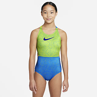 Nike Water Dots Monokini de espalda cruzada para niñas talla grande