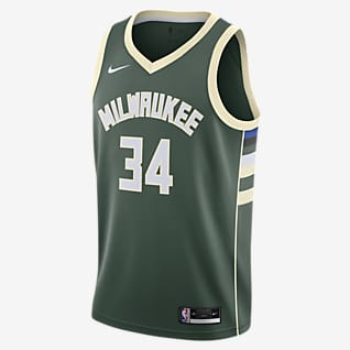2020 赛季密尔沃基雄鹿队 (Giannis Antetokounmpo) Icon Edition Nike NBA Swingman Jersey 男子球衣