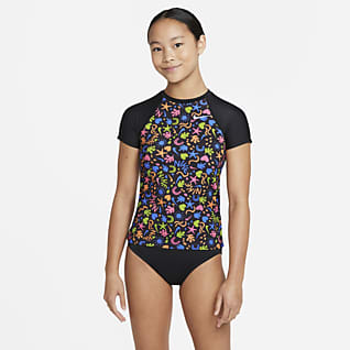 Nike Fun Forest Big Kids' (Girls') Short Sleeve Top Bikini Set