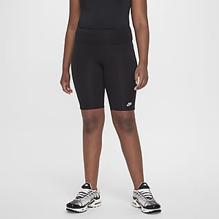 Nike Sportswear Bikeshorts met hoge taille voor meisjes (23 cm, ruimere maten)