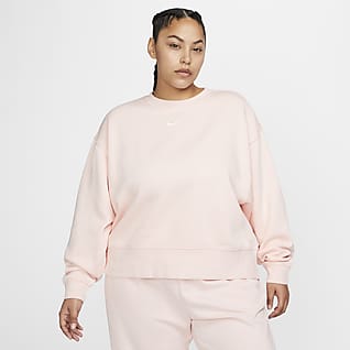 Nike Sportswear Collection Essentials Sudadera de cuello redondo de tejido Fleece oversized para mujer (talla grande)