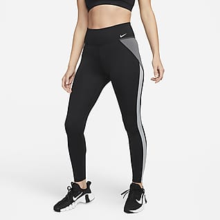 Nike One Dri-FIT Damskie legginsy ze średnim stanem w kontrastowych kolorach