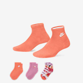 Nike Calcetines hasta el tobillo para niños talla pequeña (paquete de 3)