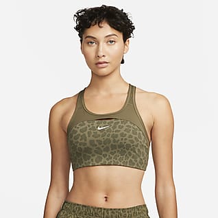 Nike Dri-FIT Swoosh Women's Medium-Support Non-Padded Leopard Print Sports Bra