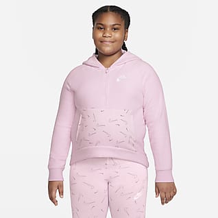 Nike Sportswear Club Fleece Big Kids' (Girls') Winterized 1/2-Zip Hoodie (Extended Size)