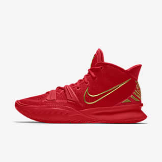 red and gold basketball shoes
