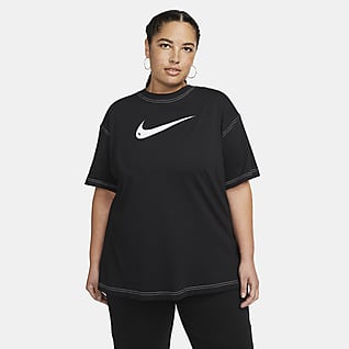 Nike Sportswear Swoosh Γυναικεία κοντομάνικη μπλούζα (μεγάλα μεγέθη)