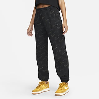 Nike Sportswear Dámské metalické kalhoty z flísu