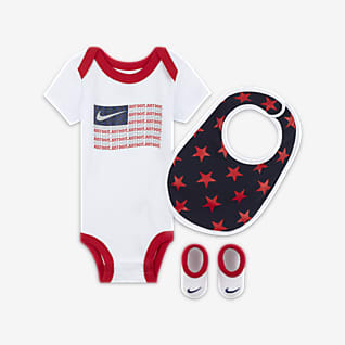 Nike Baby (6-12M) Bodysuit, Hat and Booties Box Set