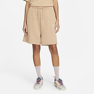 Nike Sportswear Essential Shorts de tiro alto de tejido Fleece para mujer