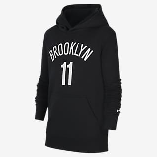 Brooklyn Nets Flísová mikina s kapucí pro větší děti Nike NBA