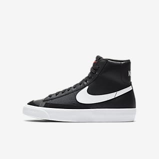 black nike blazer on feet