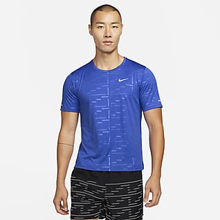 Nike Dri-FIT UV Run Division Miler เสื้อวิ่งแขนสั้นผู้ชายลายปั๊มนูน