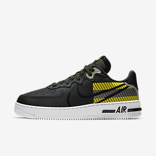Black Air Force 1 Low Top Shoes. Nike GB