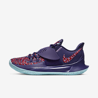 black and purple basketball shoes