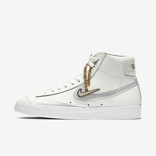nike gold white shoes