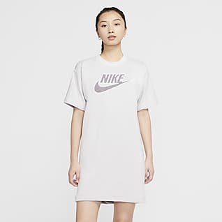 pink and white nike dress